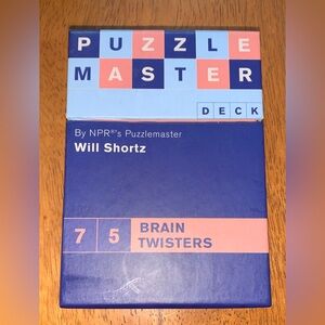 Puzzle Master Brainteasers 75 Brain Twisters Card Deck Will Shortz Wordplay Game